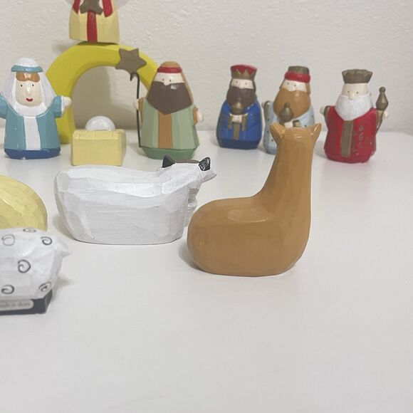 Vintage Midwest of Cannon Falls Wooden Christmas Nativity 16 Piece Set SCF - Picture 12 of 16